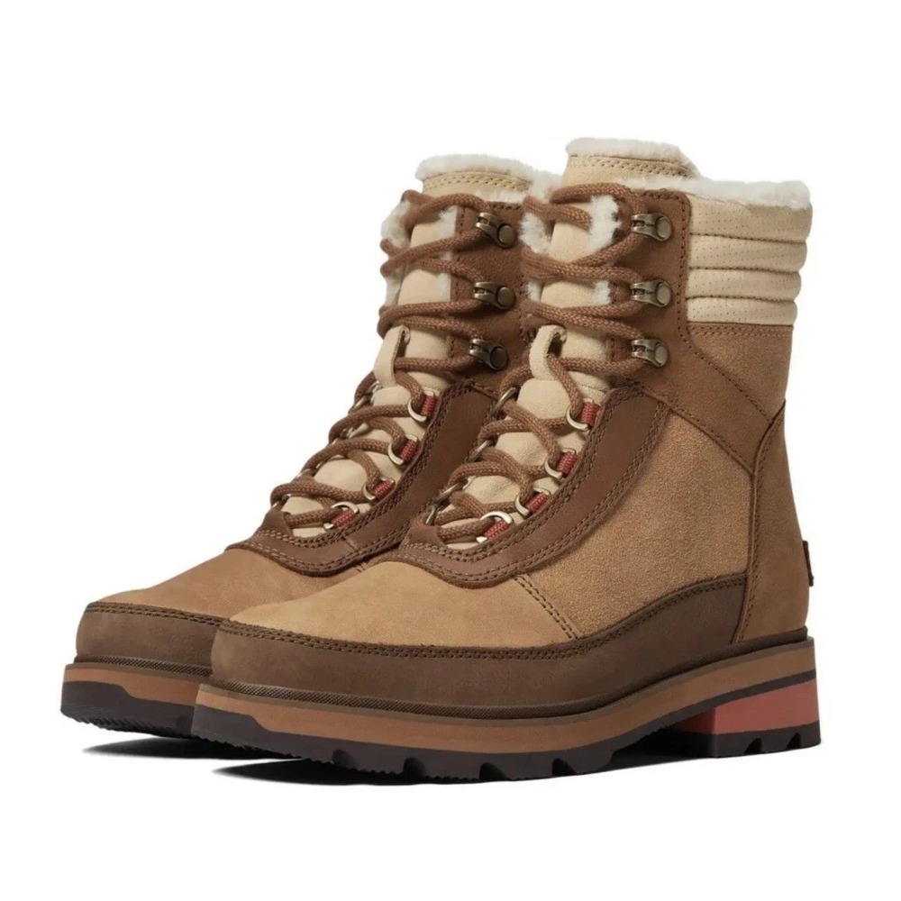 NEW Sorel Women's Lennox Lace Cozy STKD Boots Velvet Tan 2009271-242 Size 6